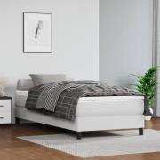 vidaXL Boxspring-sängram vit 100x200 cm konstläder