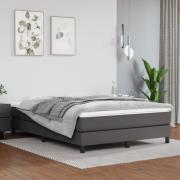 vidaXL Boxspring-sängram grå 140x200 cm konstläder