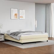 vidaXL Boxspring-sängram gräddvit 180x200 cm konstläder