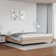 vidaXL Boxspring-sängram cappuccino 200x200 cm konstläder