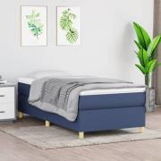 vidaXL Boxspring-sängram blå 100x200 cm tyg