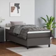 vidaXL Boxspring-sängram grå 80x200 cm konstläder