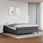vidaXL Boxspring-sängram grå 160x200 cm konstläder
