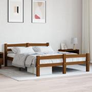 vidaXL Sängram utan madrass honungsbrun massiv furu 120x200 cm