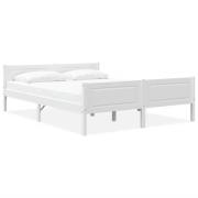 vidaXL Sängram massiv furu vit 140x200 cm
