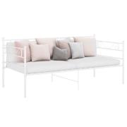 vidaXL Sängram bäddsoffa vit metall 90x200 cm