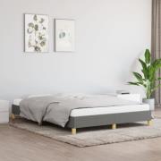 vidaXL Sängram utan madrass mörkgrå 140x190 cm tyg
