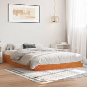 vidaXL Sängram utan madrass vaxbrun 120x200 cm massiv furu