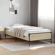 vidaXL Sängram sonoma-ek 75x190 cm konstruerat trä och metall
