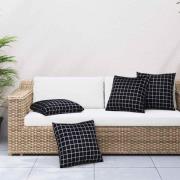 vidaXL Spridda Kuddar 4 pcs Svart Rutigt 40 x 40 cm Polyester Tyg