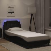 vidaXL Bed Frame with LED without Mattress "Zadar" Black 100x203 cm