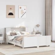 vidaXL Sängram utan madrass vit 120x200 cm massiv furu