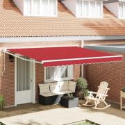 vidaXL Utdragbar markis Röd 400 × 300 cm 100% Polyester och Aluminium
