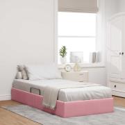 vidaXL Ottoman Sängram med lagring Rosa 100 x 200 cm Sammet