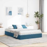vidaXL Ottoman Sängram med lagring Mörkblå 140 x 200 cm Sammet