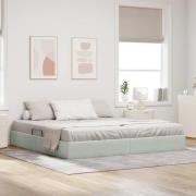 vidaXL Ottoman Sängram med lagring Ljusgrå 200 x 200 cm Sammet
