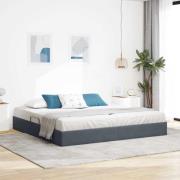 vidaXL Ottoman Sängram med lagring Mörkgrå 200 x 200 cm Sammet