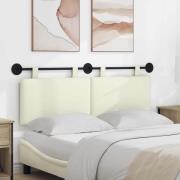 vidaXL Hängande Huvudgavel Enfärgad Kräm 150 x 55 x 5 cm Kordread tyg