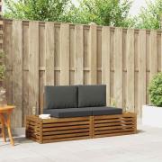 vidaXL Utomhussoffset med kudde 2 Stycke Naturlig och Antracit