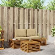 vidaXL Utomhussoffset med kudde Naturlig och Beige 59 x 59 x 37 cm