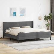 vidaXL Sängram med madrass med madrass Mörkgrå 200 x 200 cm Sammet