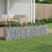 vidaXL Gabion upphöjd säng 2 pcs Silver 330 x 50 x 80 cm