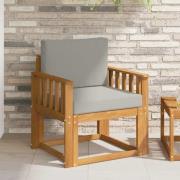 vidaXL Utomhussoffa Massivt akaciaträ och polyester Naturlig