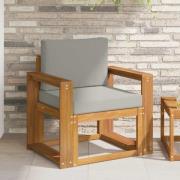 vidaXL Utomhussoffa Massivt akaciaträ och polyester Naturlig