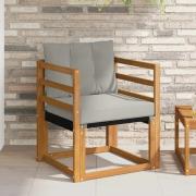 vidaXL Utomhussoffset Massivt Akaciaträ och Textilene