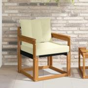 vidaXL Utomhussoffset Massivt Akaciaträ och Textilene