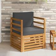 vidaXL Utomhussoffa Massivt akaciaträ och polyester Naturlig