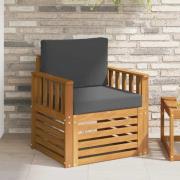 vidaXL Utomhussoffa Massivt akaciaträ och polyester Naturlig