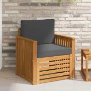 vidaXL Utomhussoffa Massivt akaciaträ och polyester Naturlig