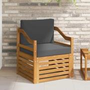 vidaXL Utomhussoffa Massivt akaciaträ och polyester Naturlig