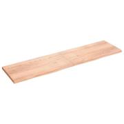 vidaXL Vägghylla ljusbrun 200x50x(2-4) cm behandlad massiv ek