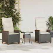 vidaXL Fällbar trädgårdstol Svart och kräm 64 x 57,5 x 112 cm