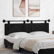 vidaXL Hängande Huvudgavel Väggmonterad Svart 170 x 55 x 5 cm Sammet