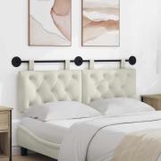 vidaXL Hängande Huvudgavel Väggmonterad Kräm 130 x 55 x 7 cm Sammet