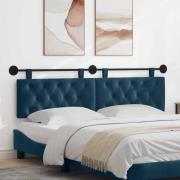 vidaXL Hängande Huvudgavel Väggmonterad Blå 190 x 55 x 7 cm Sammet