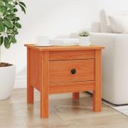vidaXL Sidobord med låda VaxBrun 40 x 40 x 39 cm Massivt furu
