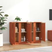 vidaXL Sideboard VaxBrun 120 x 35 x 80 cm Massivt furu