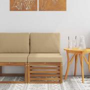 vidaXL Utomhus Mellansoffa Massivt Akaciaträ Naturfärg