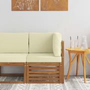 vidaXL Utehörnsoffa Massivt Akaciaträ Naturfärg