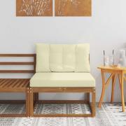 vidaXL Utomhus Mellansoffa Massivt Akaciaträ Naturfärg