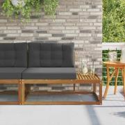 vidaXL Utomhus modulsoffa Naturfärg 115 x 83 x 73 cm Massivt Akaciaträ