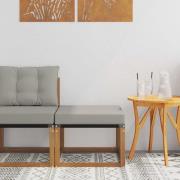 vidaXL Utomhuspall Massivt akaciaträ och Textilene-tyg Naturfärg