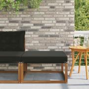 vidaXL Utomhuspall Massivt Akaciaträ och Textilene Naturfärg