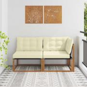 vidaXL Mellan- och hörnssoffa 2 Stycke Naturfärg Massivt Akaciaträ