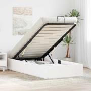 vidaXL Ottoman Sängram med lagring Vit 80 x 200 cm Massivt furu