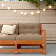 vidaXL Trädgårdshörnssoffa Massiv furu Vaxad brun